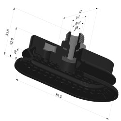 Sauggreifer oval 1.5 Falten Serie 4R 81.5x41.7 mm