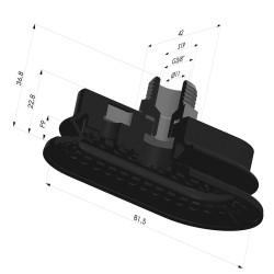 Sauggreifer oval 1.5 Falten Serie 4R 81.5x41.7 mm