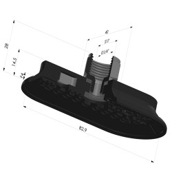 Sauggreifer oval Serie 4RP 83x40MM