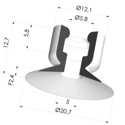 Flachsauggreifer Serie 7 Ø 21MM