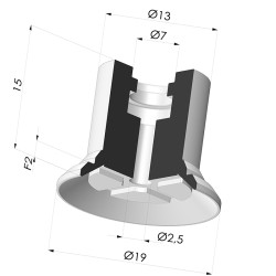 Flachsauggreifer Serie 7 Ø 19MM