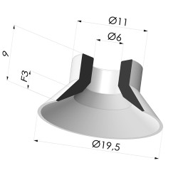 Flachsauggreifer Serie 7 Ø 19.5MM