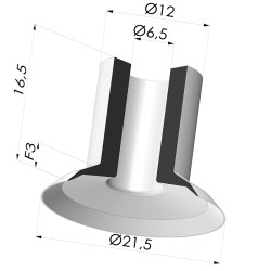 Flachsauggreifer Serie 7 Ø 21.5MM