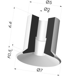Flachsauggreifer Serie 5 Ø 7MM