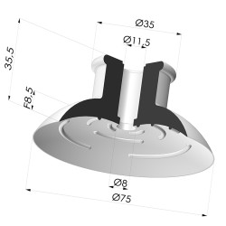 Flachsauggreifer Serie 7 Ø 75MM