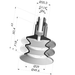 Sauggreifer 2.5 Falten Serie 8B Ø 50MM