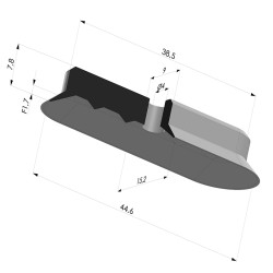 Sauggreifer oval  Serie 4V 45x15MM