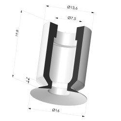 Flachsauggreifer  Serie 7 Ø 16MM