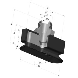 Sauggreifer oval Serie 4RP 50x16MM