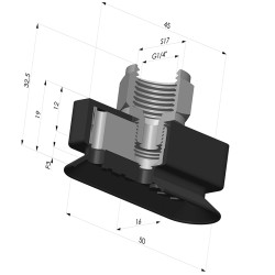 Sauggreifer oval Serie 4RP 50x16MM