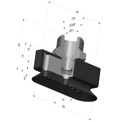 Sauggreifer oval Serie 4RP 50x16MM