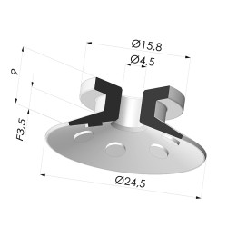 Flachsauggreifer Serie 7 Ø 25MM