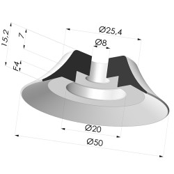 Ventosa plana da série PFG Ø 50 mm