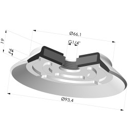 Ventosa plana da série PFG Ø 93,4 mm