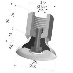 Flachsauggreifer Serie PFTF Ø 30 mm