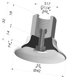Flachsauggreifer Serie PFTF Ø 42 mm