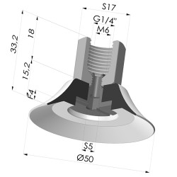 Flachsauggreifer Serie PFTF Ø 50 mm