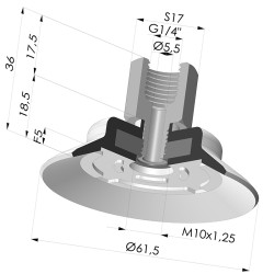 Flachsauggreifer Serie PFTF Ø 61.5 mm