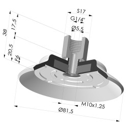 Flachsauggreifer Serie PFTF Ø 81.5 mm
