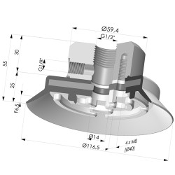 Flachsauggreifer Serie PFTF Ø 116.5 mm