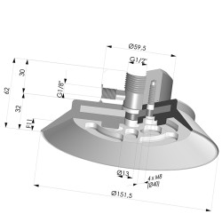Flachsauggreifer Serie PFTF Ø 151.5 mm