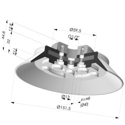 Flachsauggreifer  Serie PFTF Ø 151.5 mm