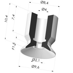 Flachsauggreifer Serie VPC Ø 9.6MM