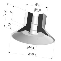 Flachsauggreifer Serie VPC Ø 20.4MM