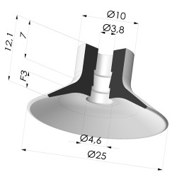 Flachsauggreifer Serie VPC Ø 25MM