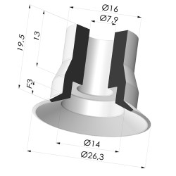 Flachsauggreifer Serie VPC Ø 26.3MM