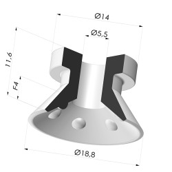 Flachsauggreifer Serie VCP Ø 18.8 mm