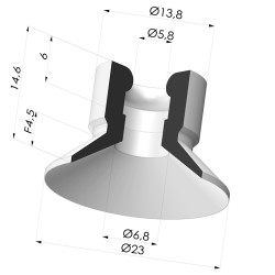 Flachsauggreifer Serie VCP Ø 23 mm