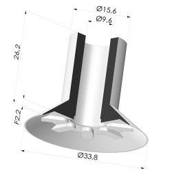 Flachsauggreifer Serie VCP Ø 33.8 mm