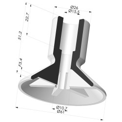 Flachsauggreifer Serie VCP Ø 61 mm
