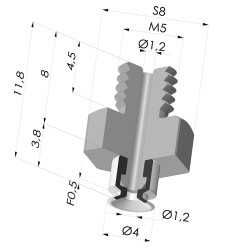 Flachsauggreifer Serie PFTM Ø 4 mm