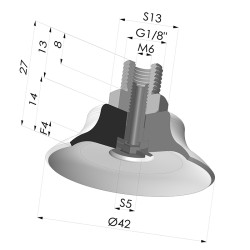 Flachsauggreifer Serie PFTM Ø 42 mm