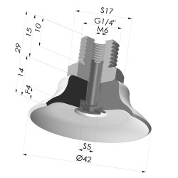 Flachsauggreifer Serie PFTM Ø 42 mm