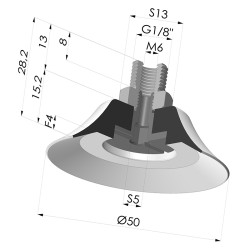 Flachsauggreifer Serie PFTM Ø 50 mm