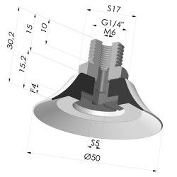 Flachsauggreifer Serie PFTM Ø 50 mm