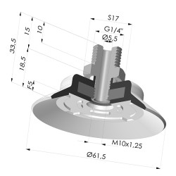 Flachsauggreifer Serie PFTM Ø 6.1.5 mm