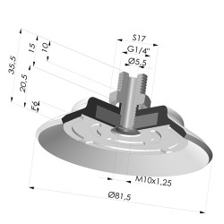 Flachsauggreifer Serie PFTM Ø 8.1.5 mm