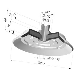 Flachsauggreifer Serie PFTM Ø 93.4 mm