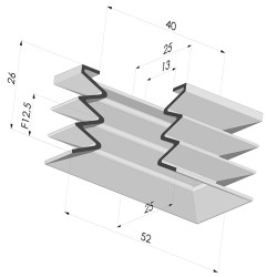 Ventosa Rectangulaire Serie 4P 52x25MM
