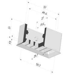 Sauggreifer rechteckig Serie 4PB 59.7x29.7MM