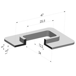 Ventosa Rectangulaire Serie 4F 47x34MM