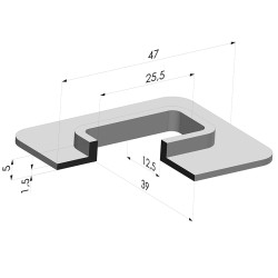 Sauggreifer rechteckig Serie 4F 47x39MM