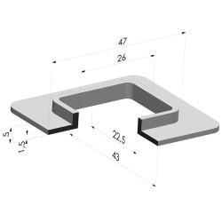 Sauggreifer rechteckig Serie 4F 47x43MM