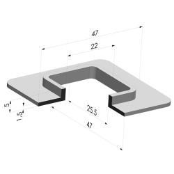Sauggreifer rechteckigSerie 4F 47x47MM
