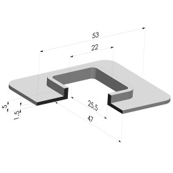 Ventosa Rectangulaire Serie 4F 47x53MM