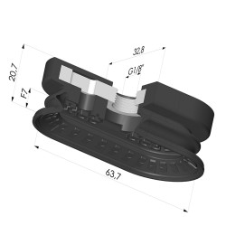 Sauggreifer oval 1.5 Falten Serie 4R 63.7x32.8 mm